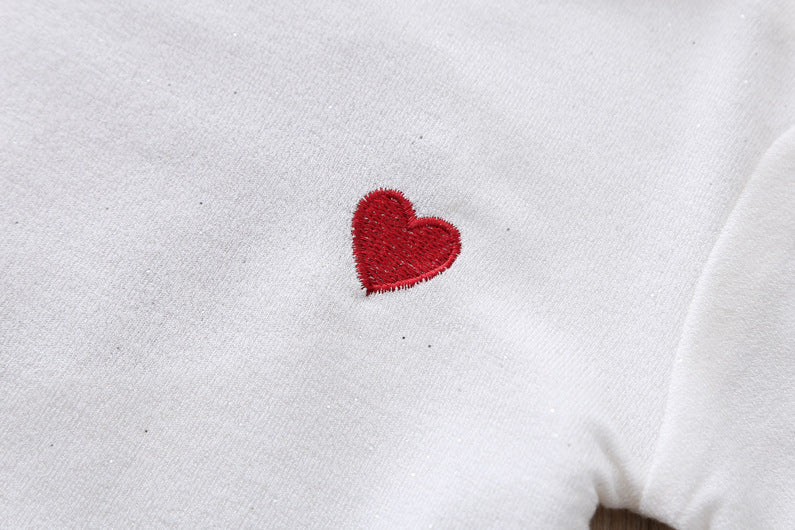 Summer Kid Baby Girls Love Short Sleeve Polka Dot 2 Pcs Sets