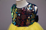 Kid Baby Girls Big Sequins Gauze Bow Tie Princess Pompous Dresses