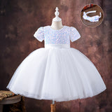 Kid Girl Princess Summer Korean Sequin Piano Dresses