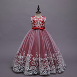 Kid Girl Princess Floral Lace Gown Sequins Gradual Change Dresses