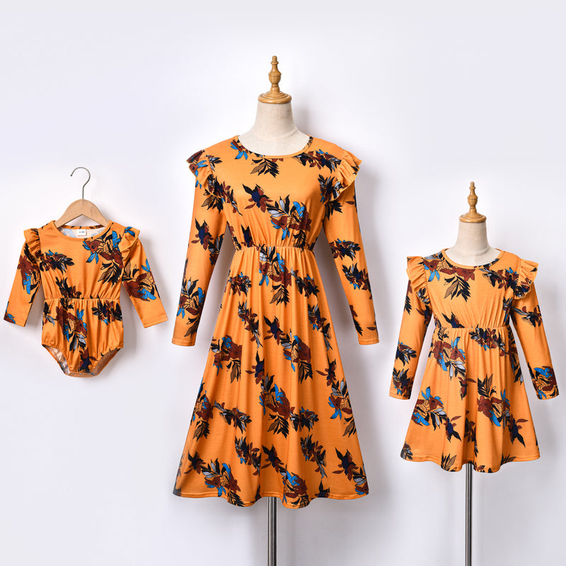 Family Matching Parent-child Mother-daughter Short Sleeve Printed Dress