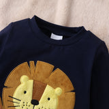 Spring New Easter Baby Lion Print 3 Pcs Set Suit