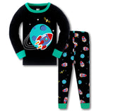 Kid Baby Boy Air-conditioned Long Sleeve Thread Cotton Pajamas 2 Pcs