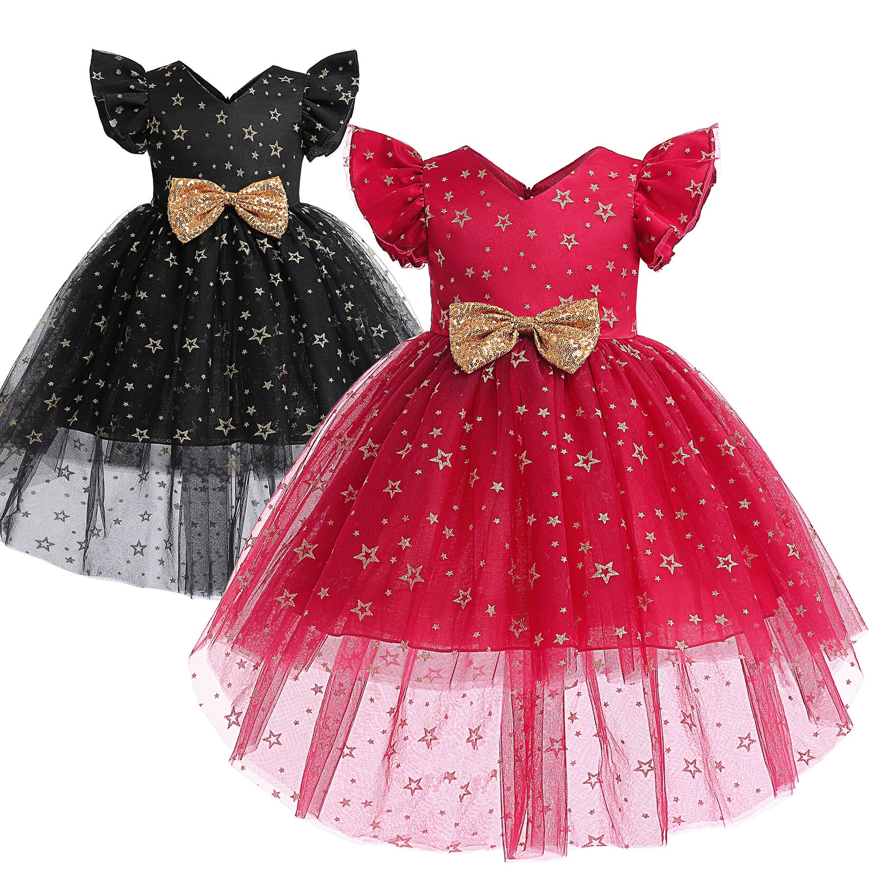 Kid Girls Princess Sequined Christmas Show Dress