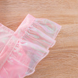 Kid Baby Girl Pink Sundress Straps Fluffy 2 Pcs Sets