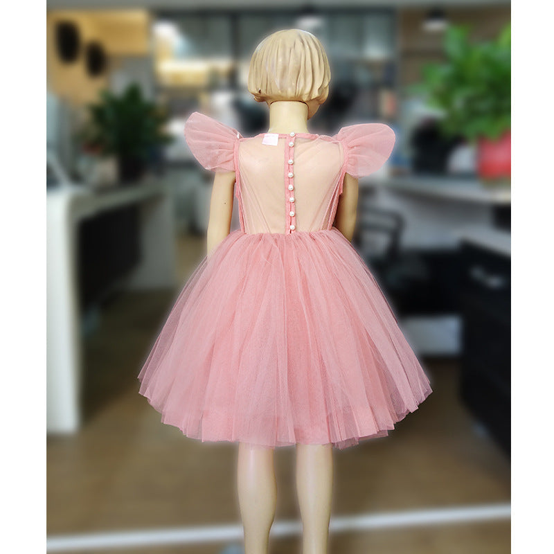 Kid Baby Girl Pompous Yarn Catwalk Birthday Princess Dresses