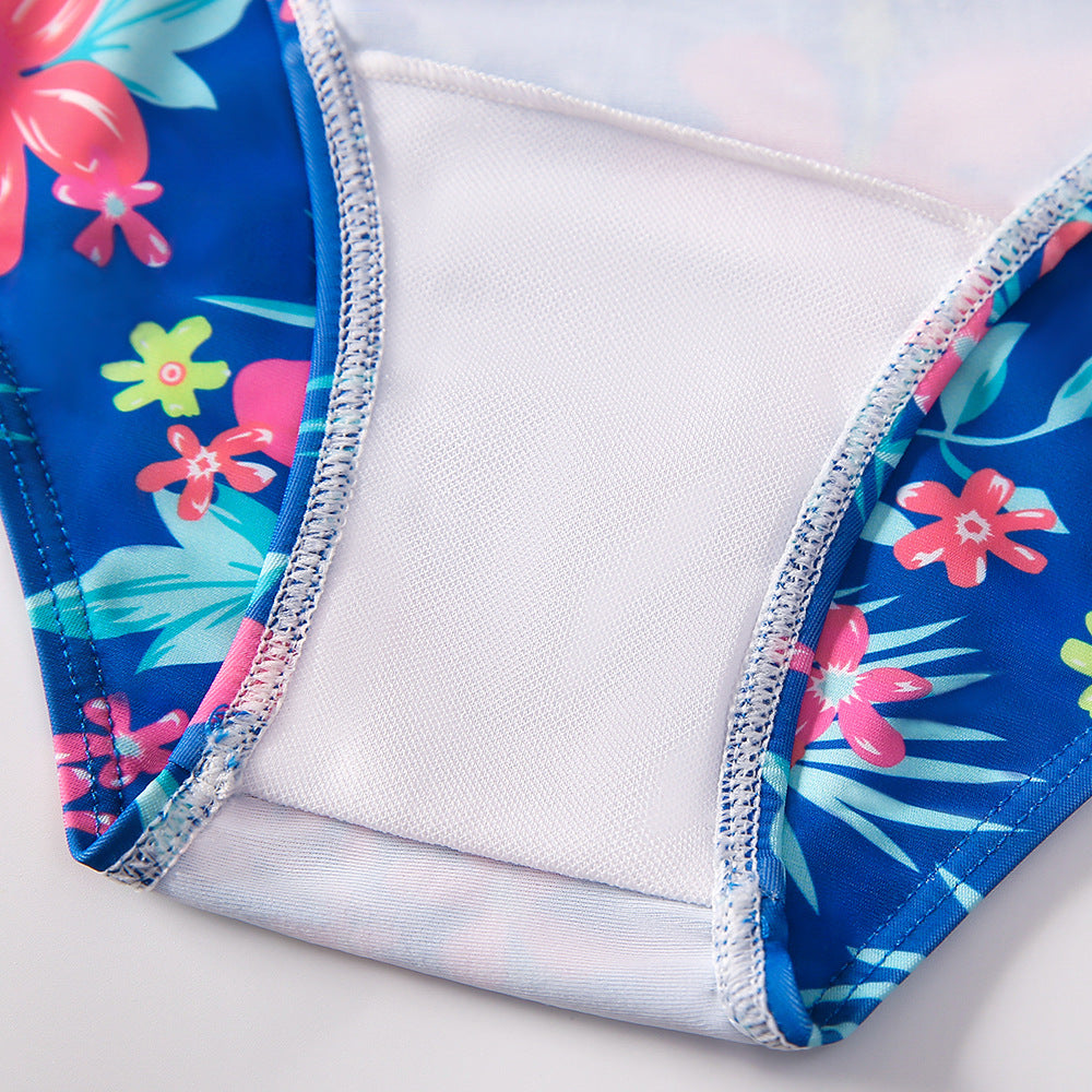 Kid Girls Swimsuit Ruffled One-piece Soaking Spring Beachwear