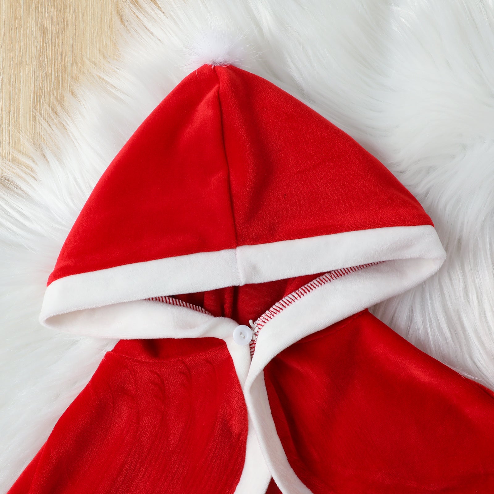 Kid Baby Girls Christmas Red Fox Velvet Hooded Dresses