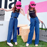 Kid Summer Girls Denim Wide Leg Causal Pants