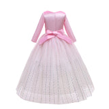 Kid Girl Long Sleeve Autumn Birthday Princess Piano Performance Dresses