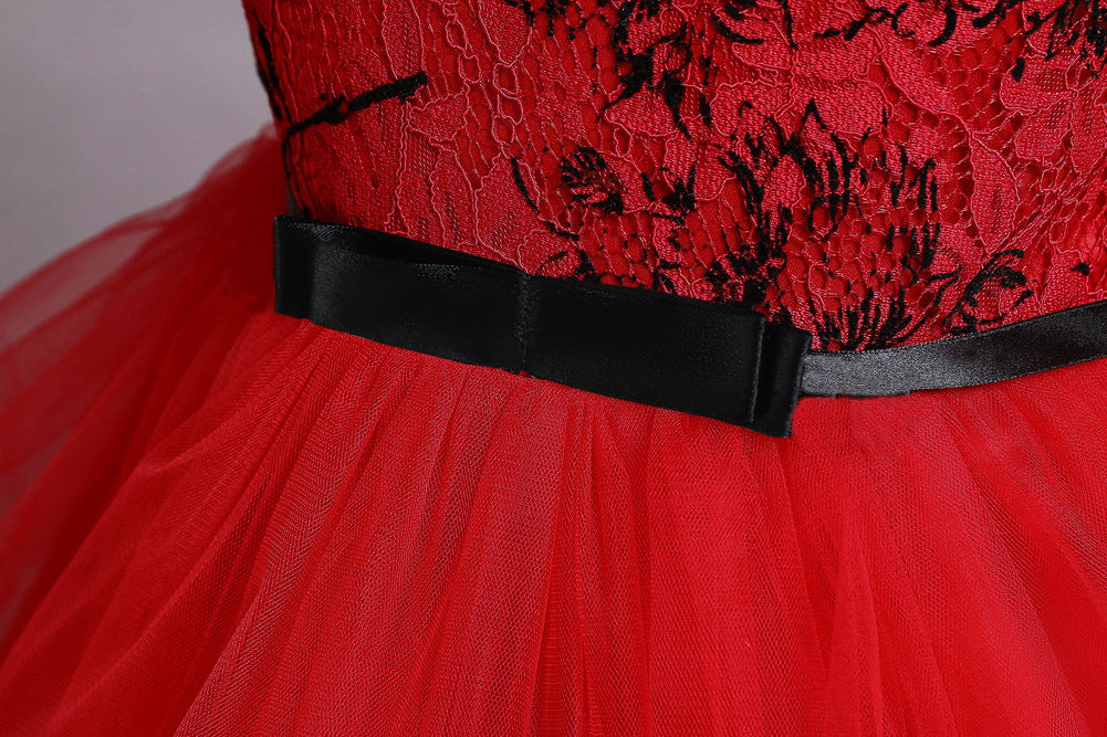 Kid Girl Princess Christmas Embroidered Trailing Show Dresses