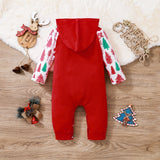 Baby Girl Boy Christmas Long Sleeve Hooded Long Climb Rompers