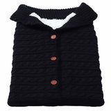Baby Stroller Sleeping Outdoor Button Knitted Wool Fleece Thickened Pajamas