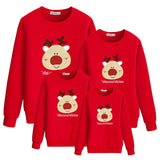 Family Matching Round Neck Warm Christmas Cartoon Bear Shirts Tops