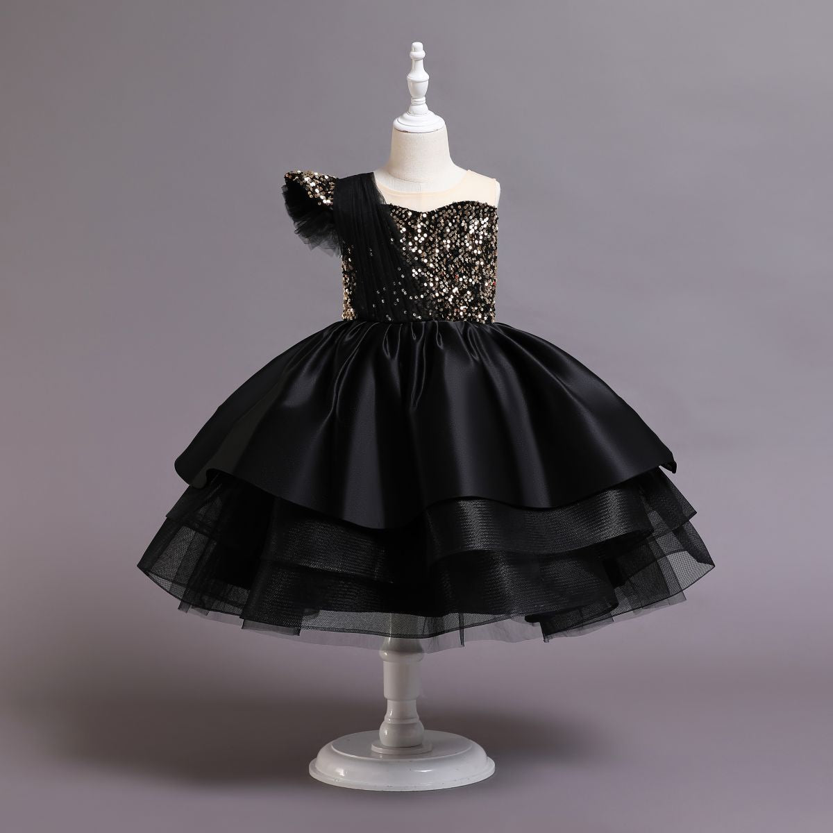 Kid Baby Girl Birthday Princess Catwalk Tutu Sequined Piano Dresses