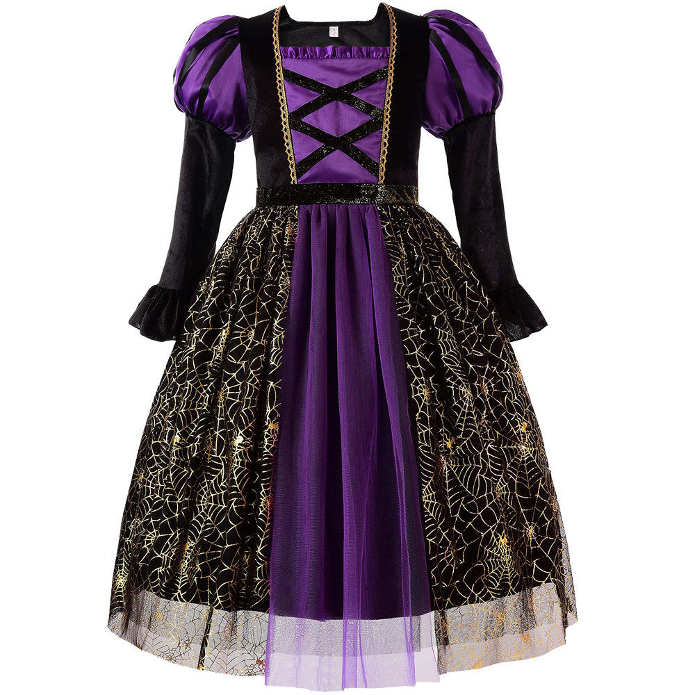 Kid Girl Halloween Witch Parties Dresses