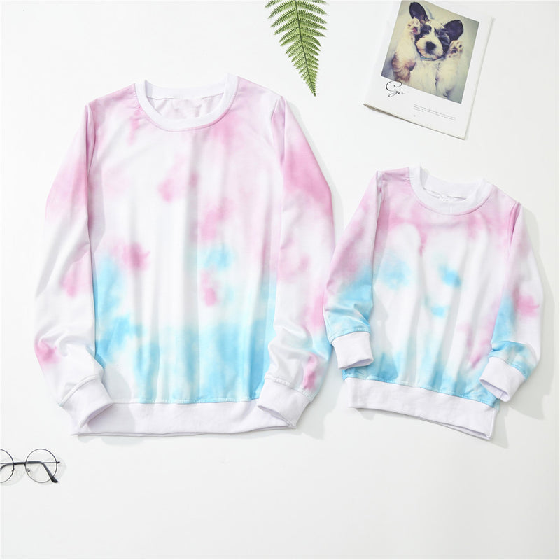 Family Matching Mother-daughter Tie-dye Top Trendy New Hoodie
