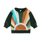 Autumn Kids Baby Girls Sweatshirt Sun Print Long Sleeve Sweaters Tops