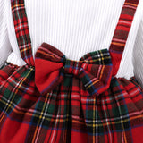 Kid Baby Girls Fall Winter Explosive Plaid Printed Christmas Sets 2 Pcs