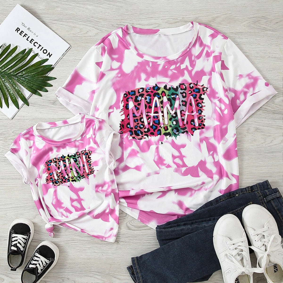 Family Matching Mother Daughter CottonShort Sleeves T-shirt