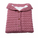 Baby Stroller Sleeping Outdoor Button Knitted Wool Fleece Thickened Pajamas