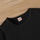 Kid Baby Girl Suit Black Cotton Flared Sleeve Leopard 2 Pcs Sets