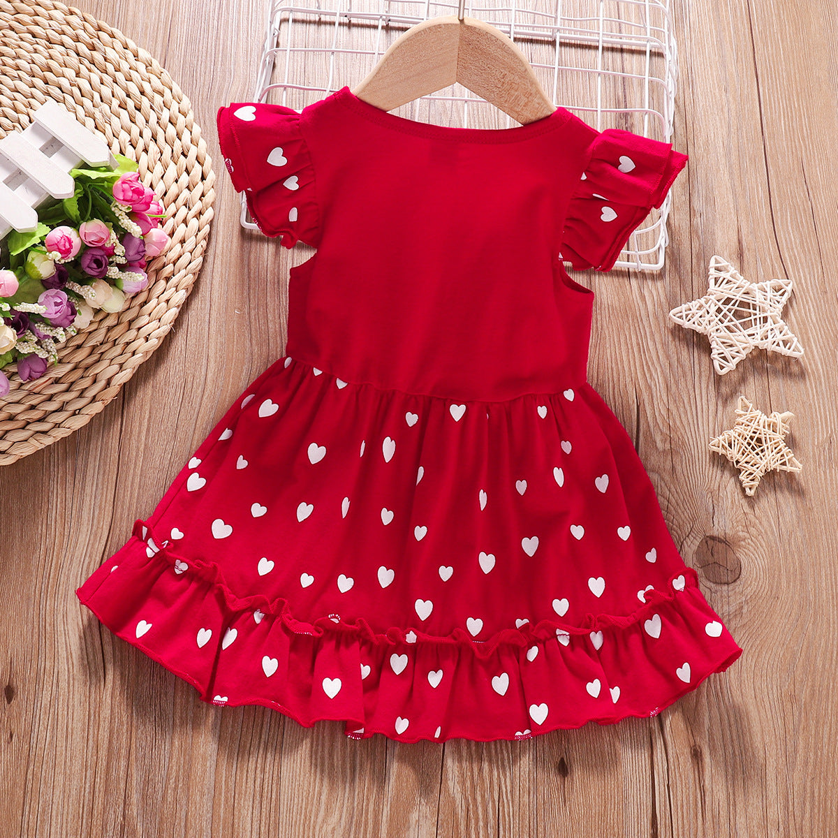 Kid Baby Girl Valentine's Day Flower Virgin Heart Casual Dresses