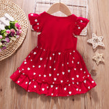 Kid Baby Girl Valentine's Day Flower Virgin Heart Casual Dresses