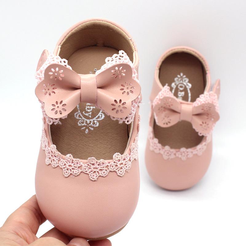 Baby Girl Bow Tie Toddlers with Soft Soles Shoes