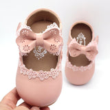 Baby Girl Bow Tie Toddlers with Soft Soles Shoes