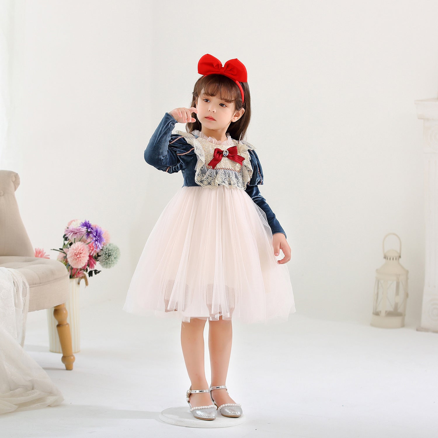 Kid Baby Girl Puffy Western Style Dress