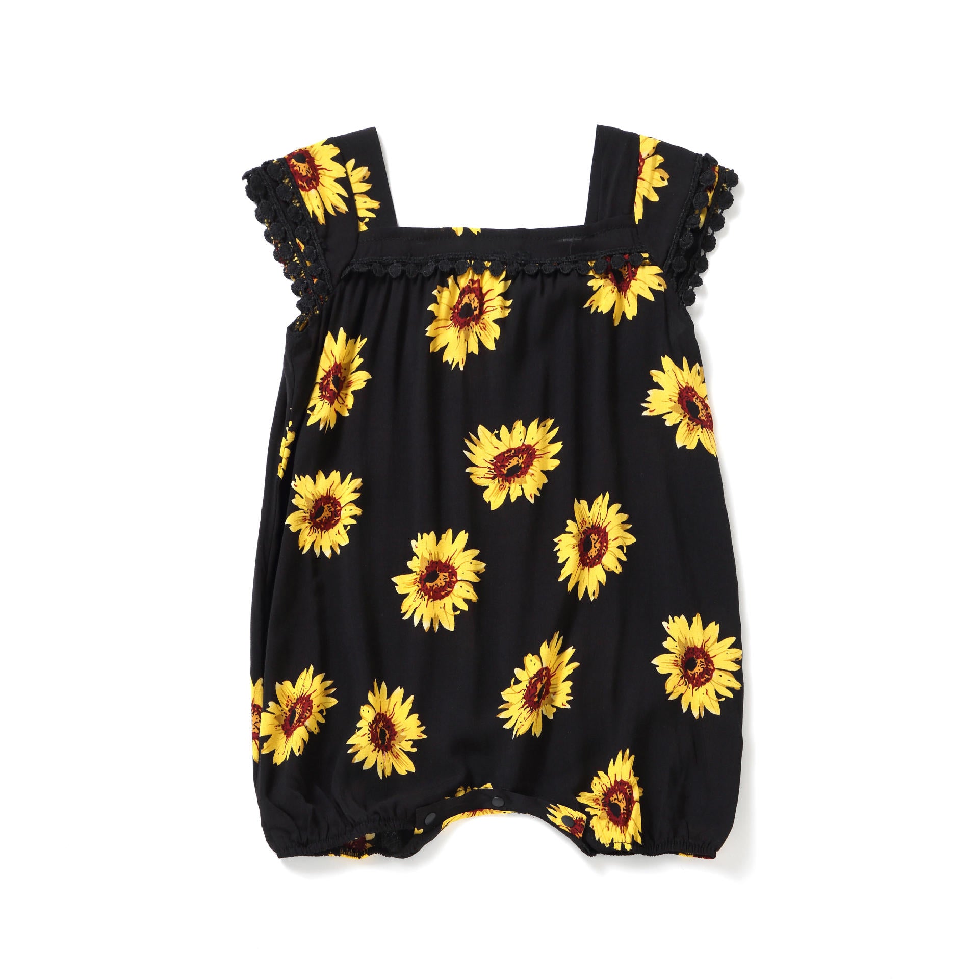 Family Matching Flower Printed V-neck Parent-child Dresses