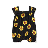 Family Matching Flower Printed V-neck Parent-child Dresses