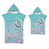 Mermaid Hooded Microfiber Fabric Beach Towel Bathrobe Pajamas for Adult Kid