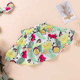 Baby Girls Flying Sleeves Round Collar Ins Fashion 3 Pcs Set