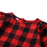 Family Matching Parent-child Spliced Plaid Christmas Dresses