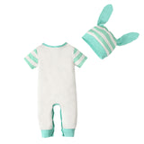 Summer Easter Boy Short Sleeve Rabbit Stripe Sets 2 Pcs