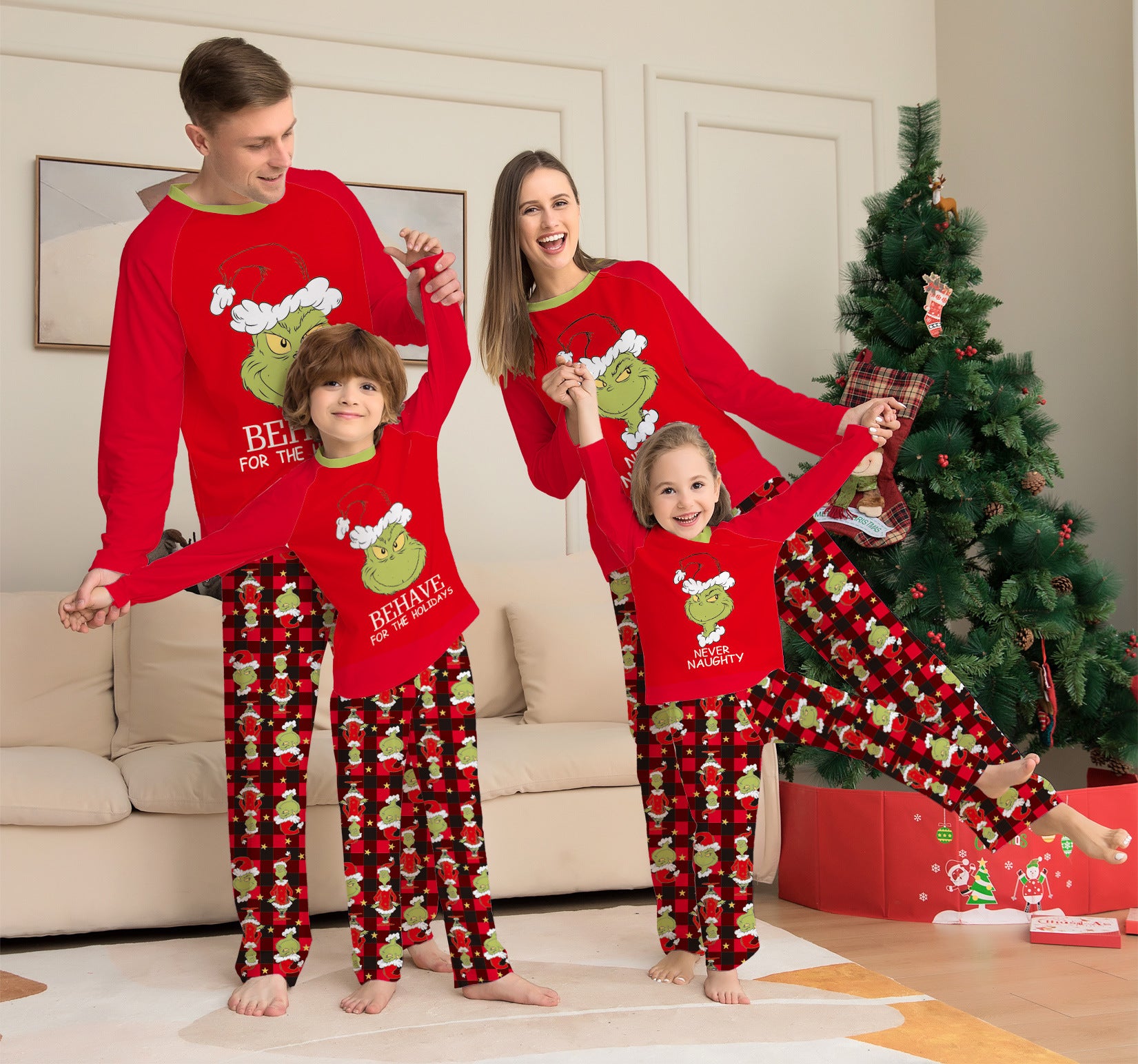 Family Matching Parent-child Weird Plaid Christmas Pajamas