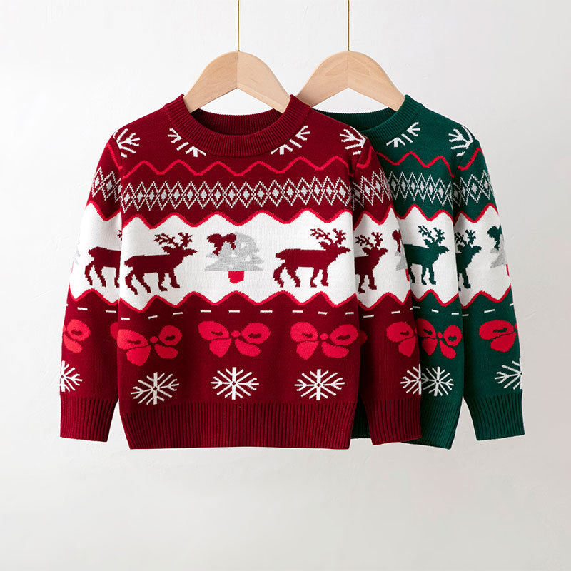 Kid Baby Boy Girl Autumn Winter Christmas Deer Sweater