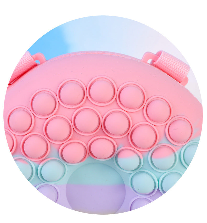 Kids Cartoon Backpack Change Purse Cute Doughnut Silicone Bag