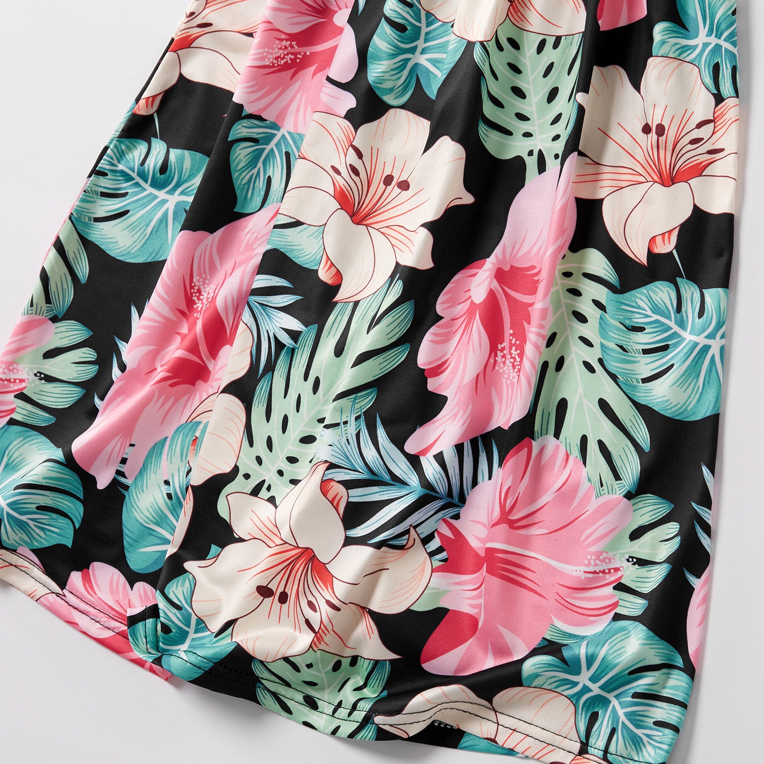 Family Matching Mother-daughter Round Necks Loose Prints Dresses