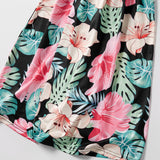 Family Matching Mother-daughter Round Necks Loose Prints Dresses