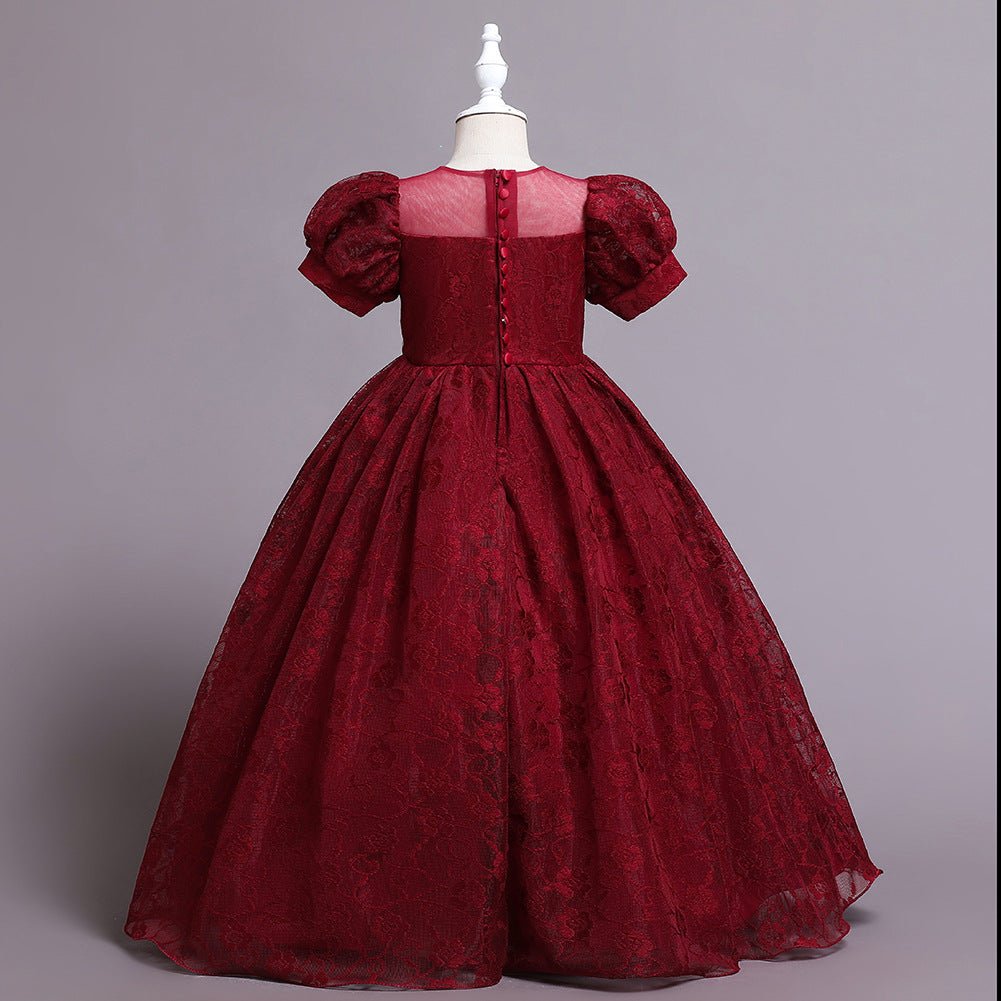 Kid Girl Princess Gauze Evening Lace Flower Pompous Dresses