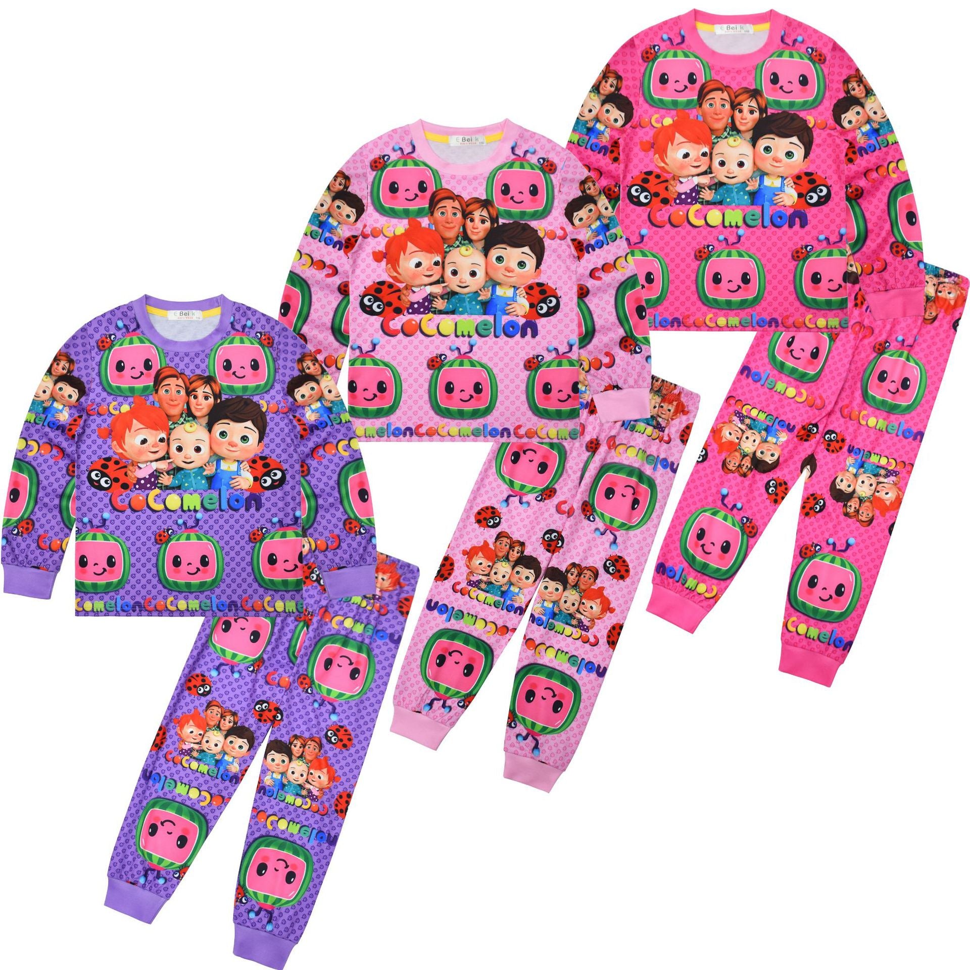Kid Girl Home Wear Pajamas Long Sleeve Cartoon Pajamas