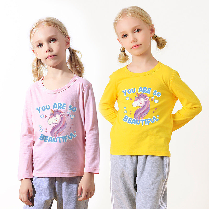 Kid Baby Girls Bottom Solid Color Fall Trend Cotton T-Shirt