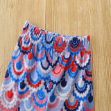 Toddler Kids Baby Girls Summer Outfit Short Puff Sleeve 2 Pcs Sets