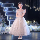 Kid Girl Birthday Princess Poncho Host Piano Performance Dress