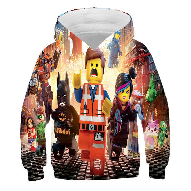 Kids 3D Print Cartoon Loose Long Sleeves Hoodie