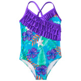 Kid Girls Swimsuit Ruffled One-piece Soaking Spring Beachwear