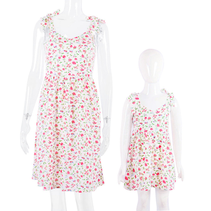 Family Matching Mother-daughter Parent-child Lovely Floral Dresses
